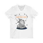Happy Howl-o-ween Jersey Short Sleeve V-Neck Tee