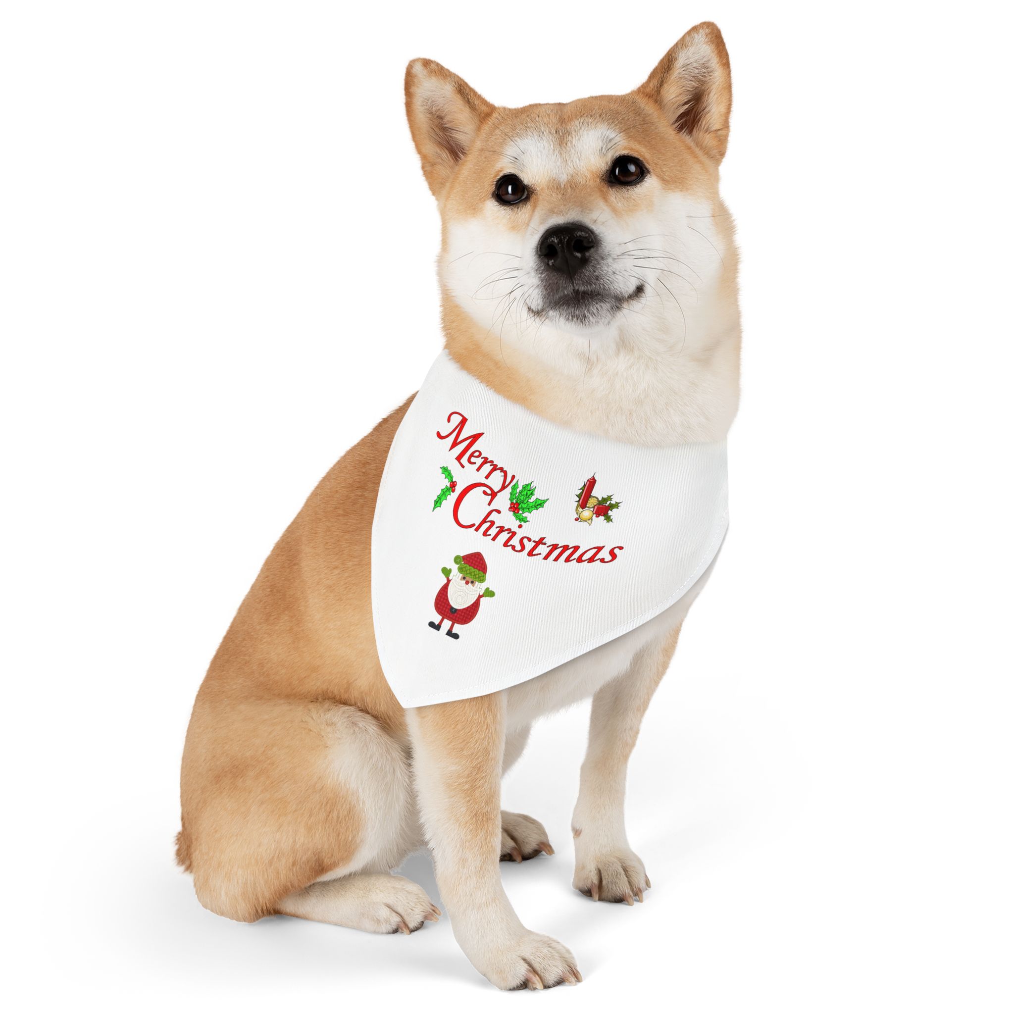 Merry Christmas Pet Bandana Collar - Ruff Paw Pack (White) - Image 2