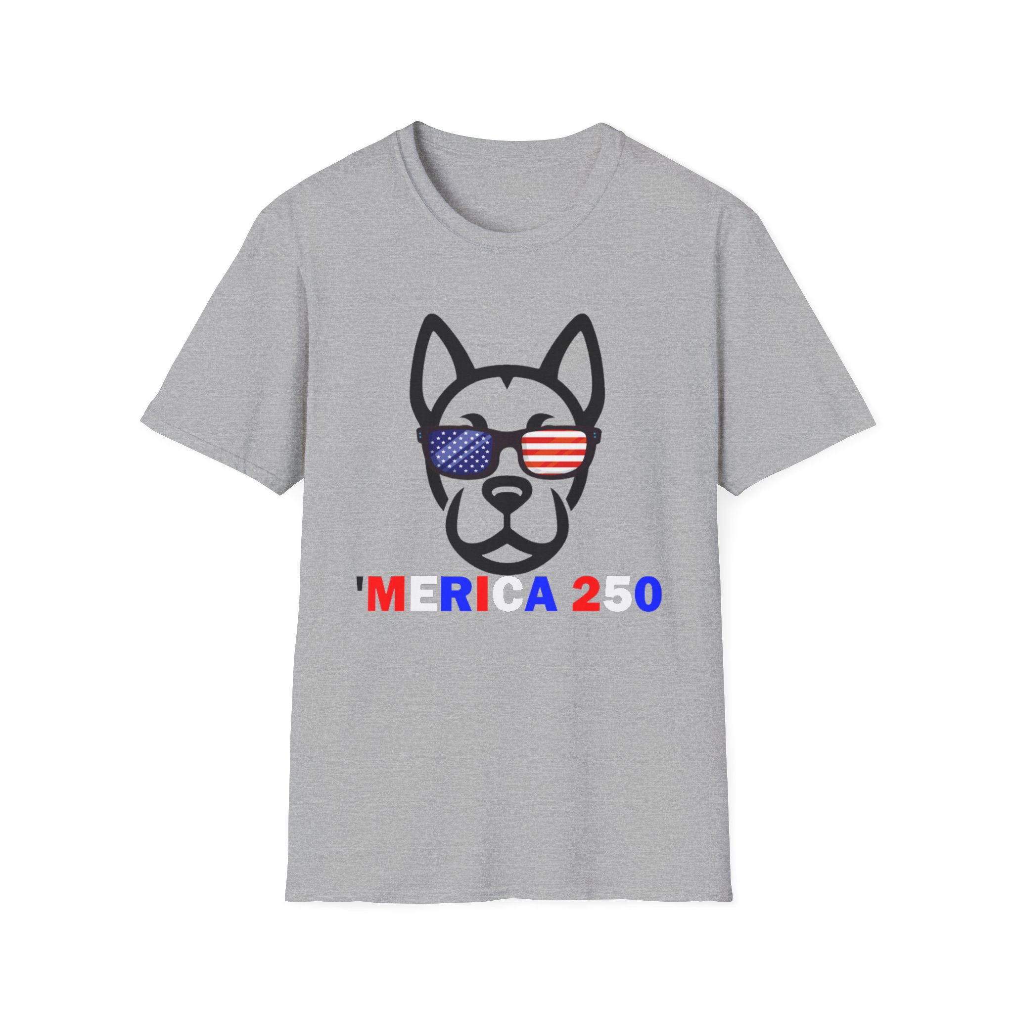 Patriotic Dog T-Shirt — 'America 250' Pointy Ears - Image 2