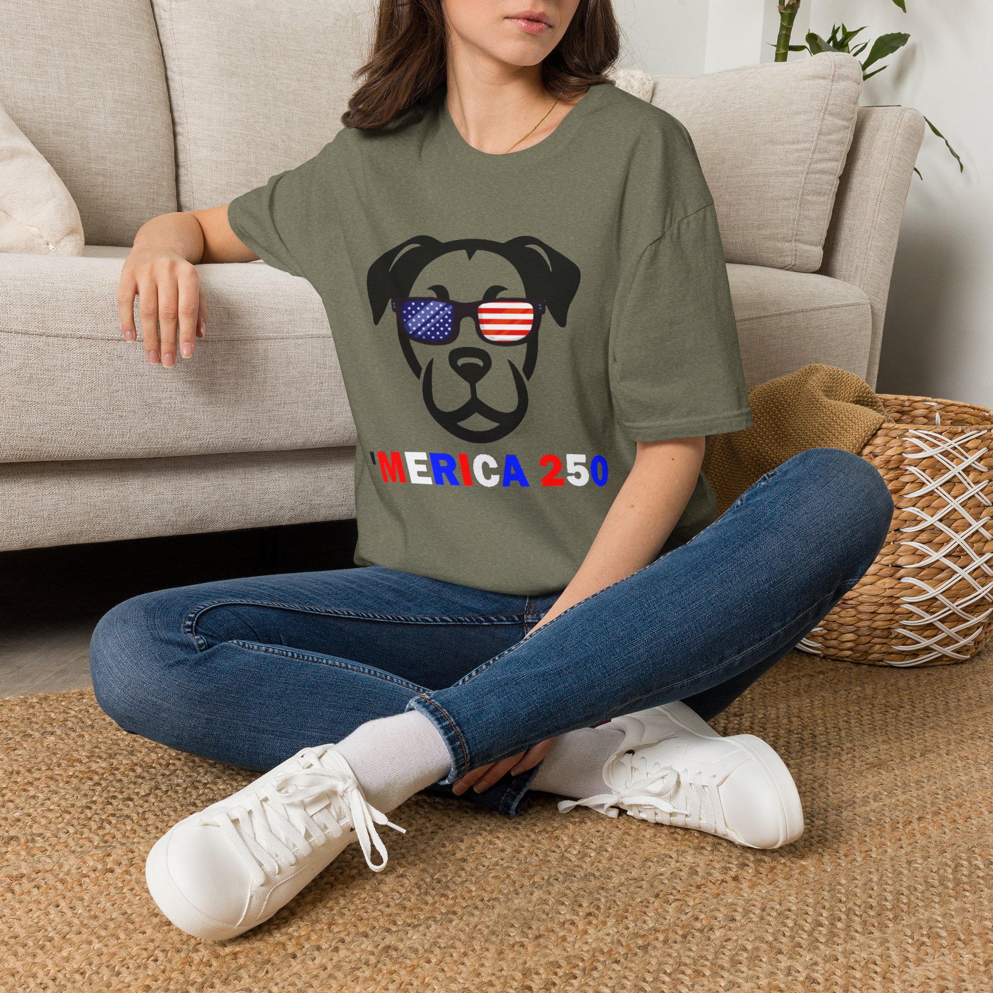 Patriotic Dog T-Shirt — 'America 250' Floppy Ears - Image 6