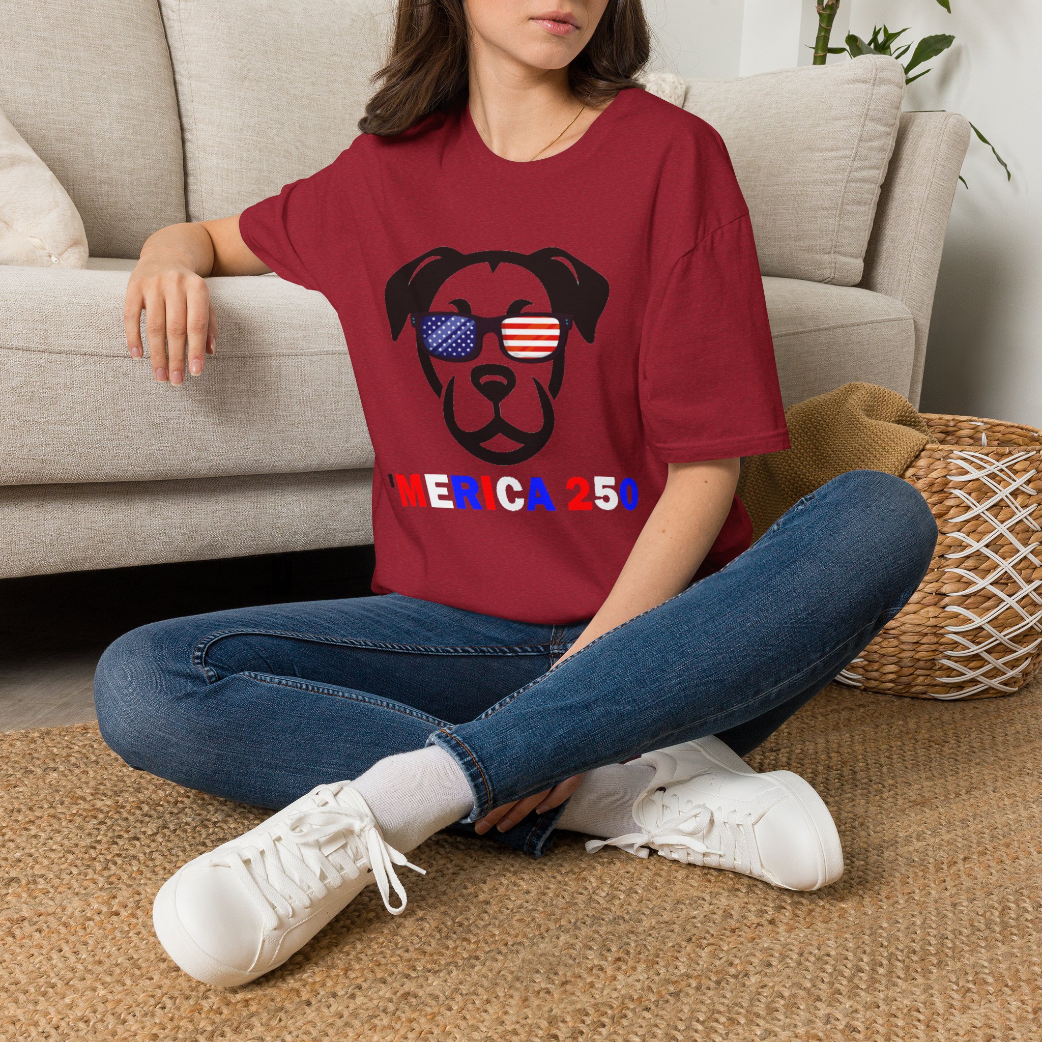 Patriotic Dog T-Shirt — 'America 250' Floppy Ears - Image 22