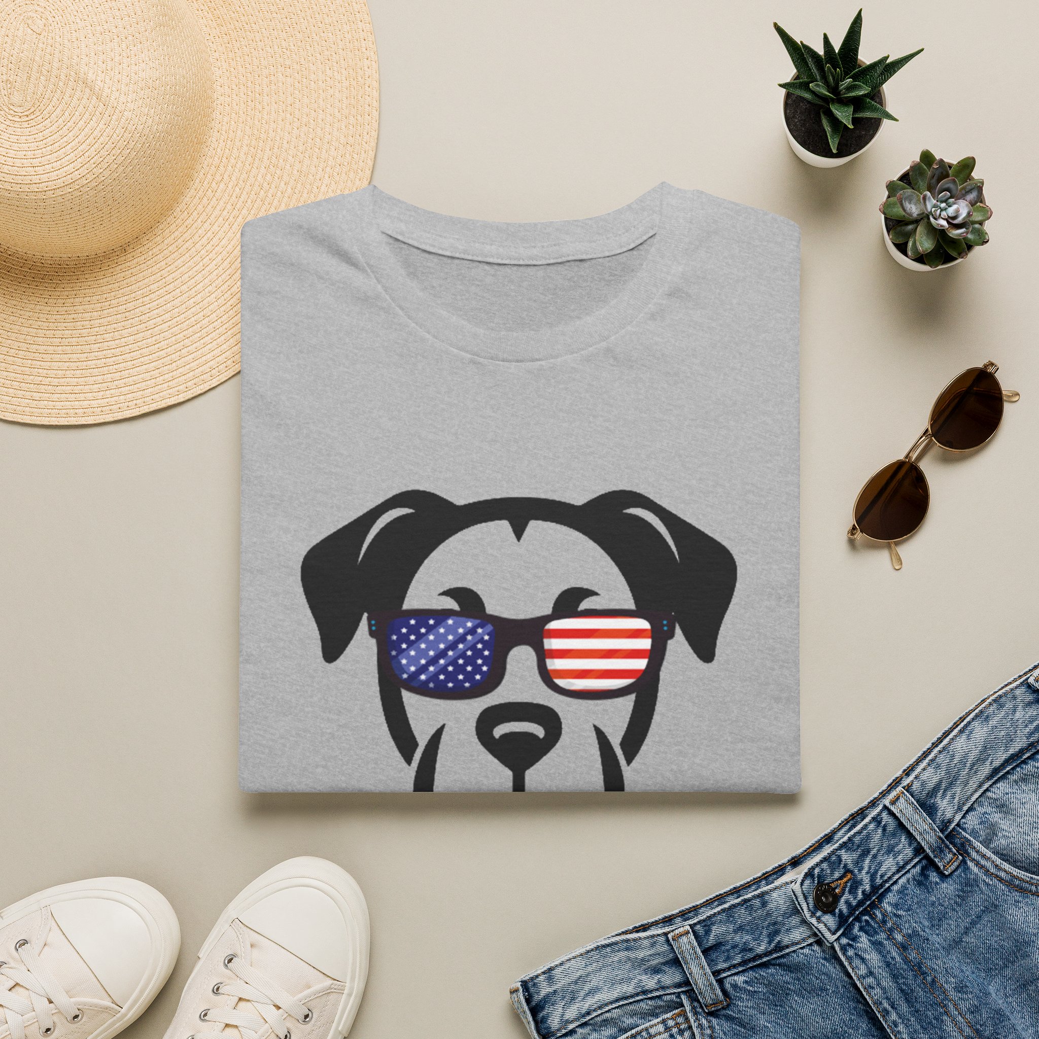 Patriotic Dog T-Shirt — 'America 250' Floppy Ears