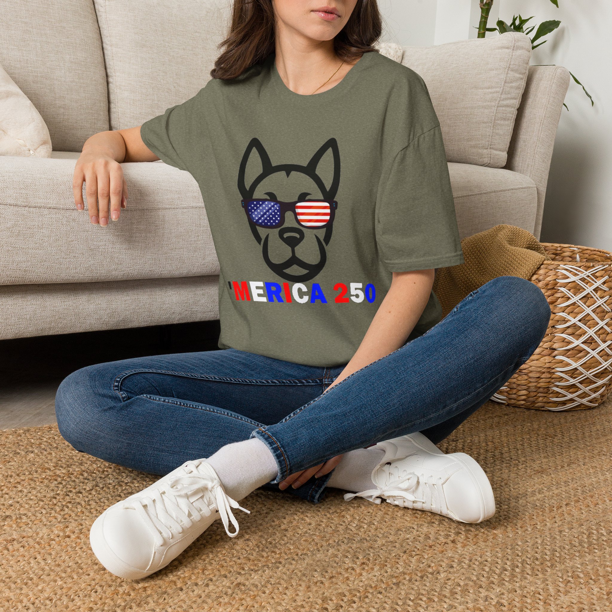 Patriotic Dog T-Shirt — 'America 250' Pointy Ears - Image 6