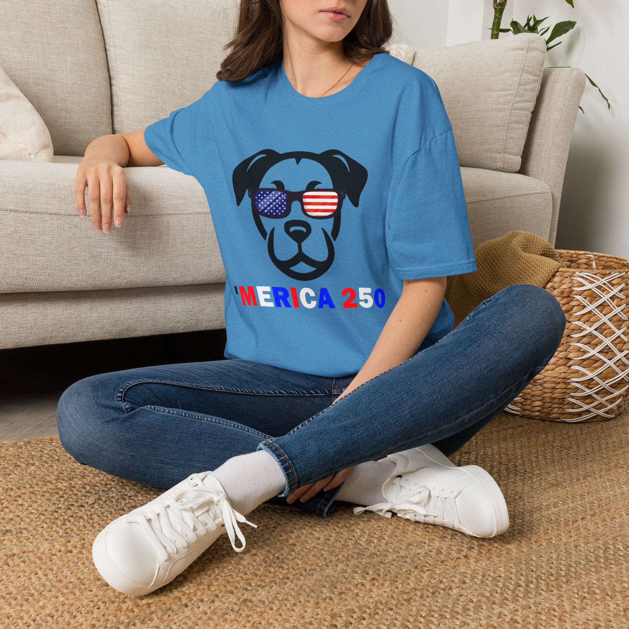 Patriotic Dog T-Shirt — 'America 250' Floppy Ears - Image 14