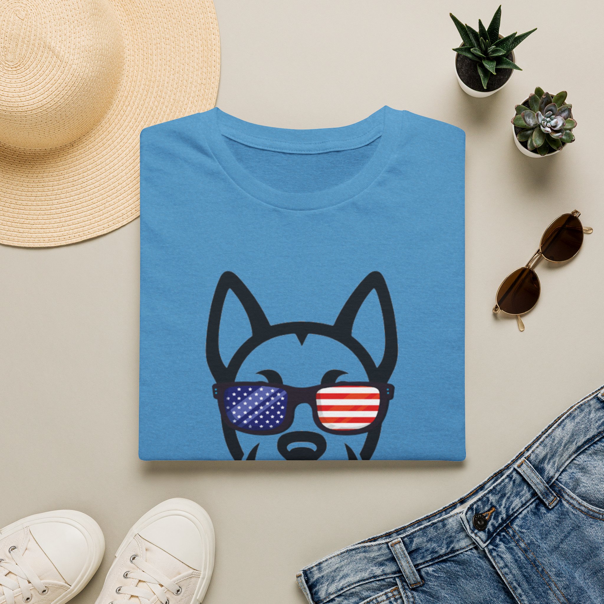 Patriotic Dog T-Shirt — 'America 250' Pointy Ears - Image 13