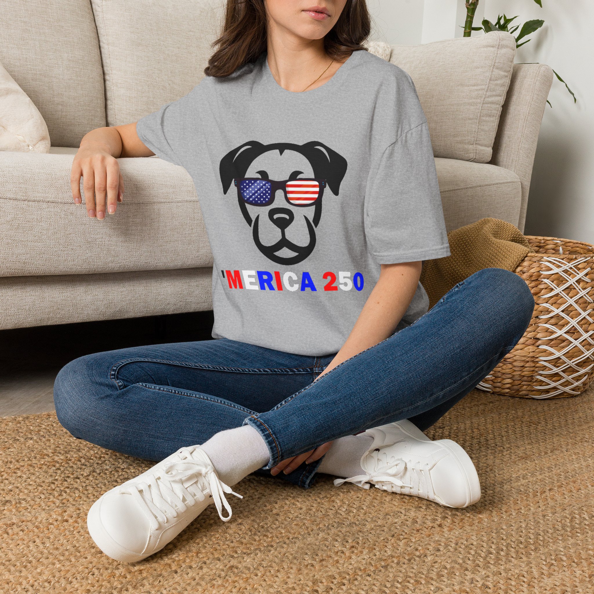 Patriotic Dog T-Shirt — 'America 250' Floppy Ears - Image 3