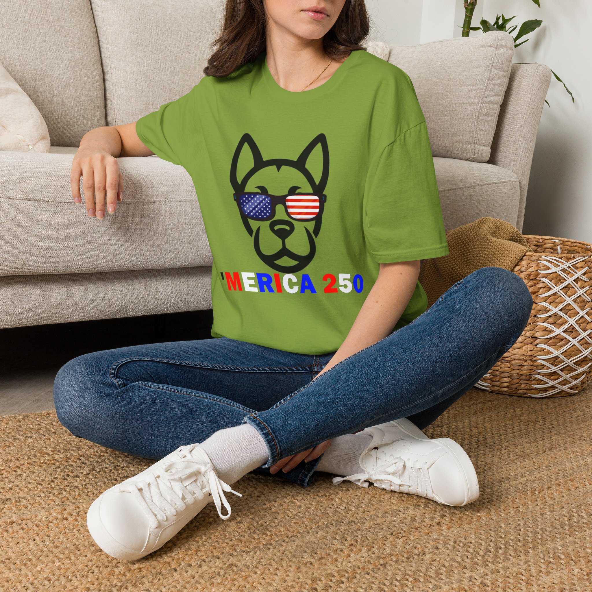 Patriotic Dog T-Shirt — 'America 250' Pointy Ears - Image 10