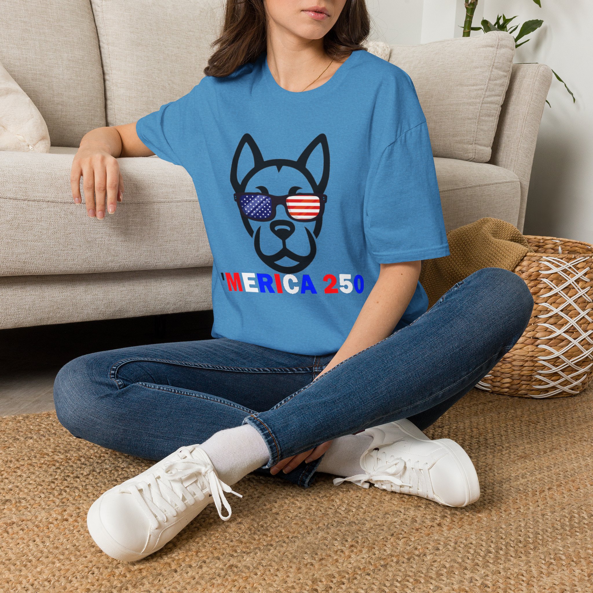 Patriotic Dog T-Shirt — 'America 250' Pointy Ears - Image 14